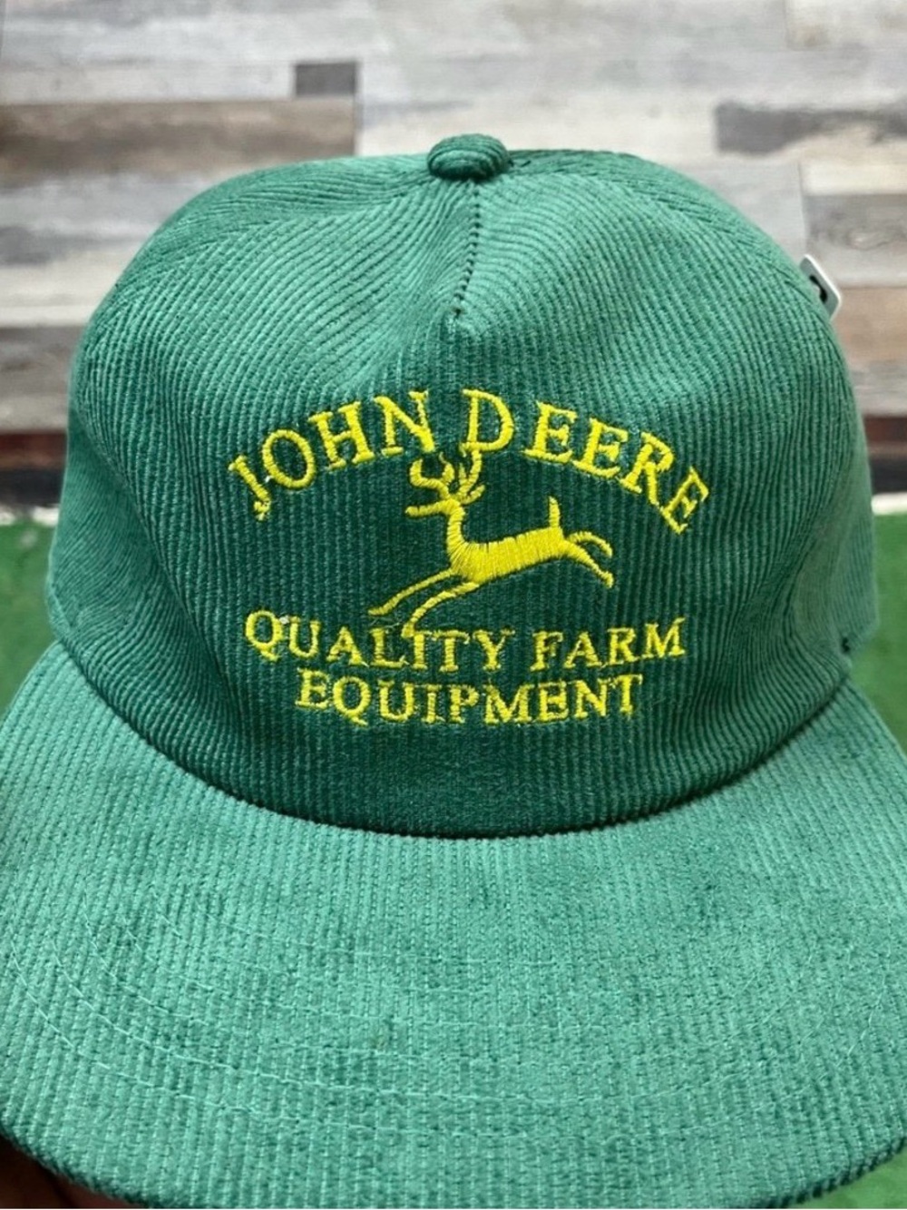 Deadstock Embroidered John Deere Motorsports Corduroy SnapBack